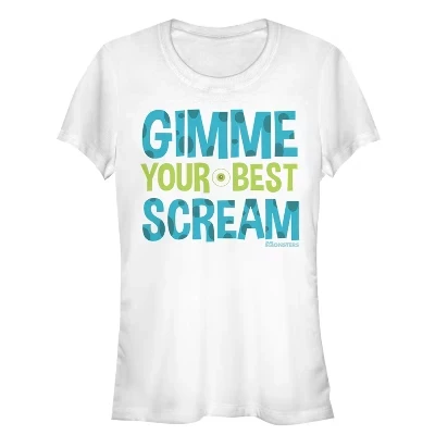 Juniors Womens Monsters Inc. Подари мне свою лучшую футболку Scream белого цвета