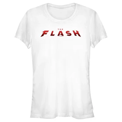 Женская футболка с официальным логотипом The Flash Movie для юниоров белого цвета