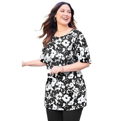 Женская туника Catherines Easy Fit (плюс), черная