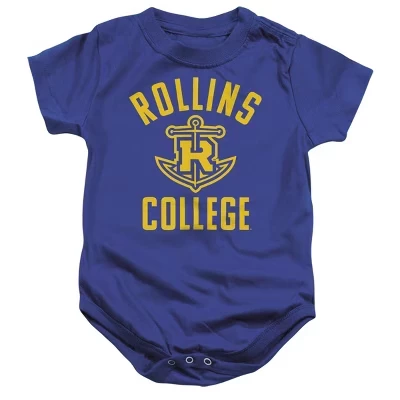 Большой однотонный детский костюм на кнопках Baby Rollins College синего цвета