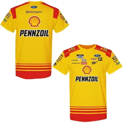 Многоцветная футболка Joey Logano Shell Pennzoil сублимированная униформа Pit Crew