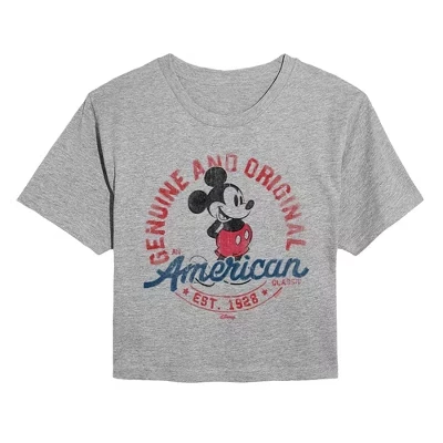 Женская футболка Disney Mickey, укороченная, серая