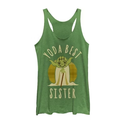 Женская майка Star Wars Yoda Best Sister, зеленая