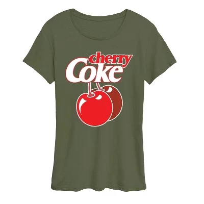 Женская футболка Very Cherry Coke с коротким рукавом и рисунком burnt olive