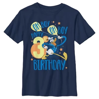 Футболка для мальчика Mickey & Friends Donald с 3-м днем рождения, синяя