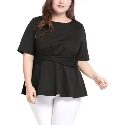 Женская блузка Agnes Orinda plus size с узлом, черная