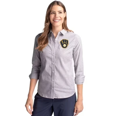 Женская рубашка Cutter & Buck Oxford Brewers, серая