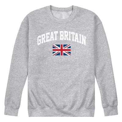 Мужская флисовая толстовка с изображением флага Великобритании athletic heather