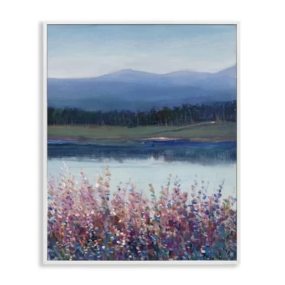 Сирень у Озера Горный пейзаж в рамке Giclee Art