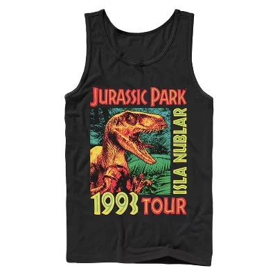 Мужская майка Jurassic Park Raptor Isla Nublar Tour, черная