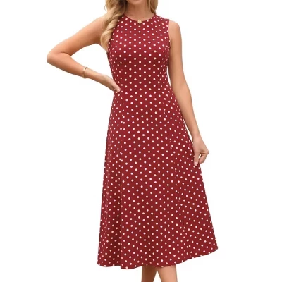 Женское платье INSPIRE CHIC макси в горошек, красное