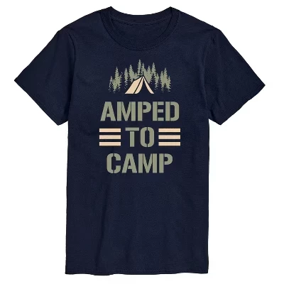 Мужская футболка с коротким рукавом Amped To Camp с графическим рисунком темно-синего цвета