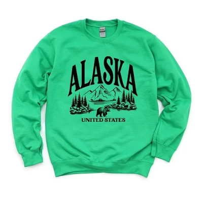 Женская толстовка с рисунком Alaska Forest Scene grass