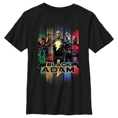 Футболка для мальчиков Black Adam «Супергерои JSA», черная