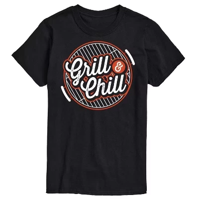 Мужская футболка с коротким рукавом Grill And chill с графическим рисунком, черная