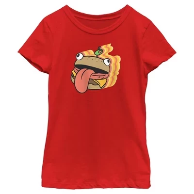 Футболка с надписью Durr Burger для девочек, красная