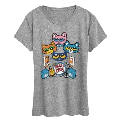 Женская футболка с коротким рукавом и рисунком кота Пита - Alley Cats Heads