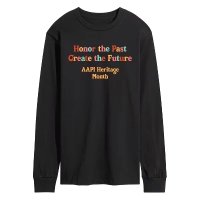 Мужская футболка с длинным рукавом Honor Past Create Future с графическим рисунком, черная