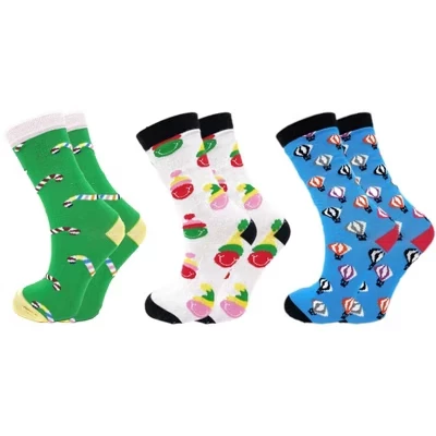 3 Пары красочных носков Fun Crazy Crew Dress – Мягкая хлопковая смесь, носки с новым рисунком для мужчин и женщин d7
