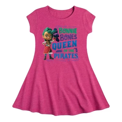Платье для девочек - Santiago of The Seas - Bonnie Bones Queen Fit & Flair с коротким рукавом и графичным принтом цвета Хизер фуксия