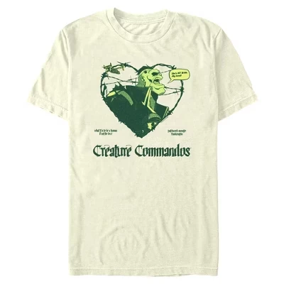 Мужская футболка Creature Commandos Frankenstein Heart бежевого цвета