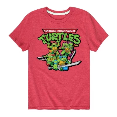 Футболка для мальчиков TMNT, игровая группа, красная