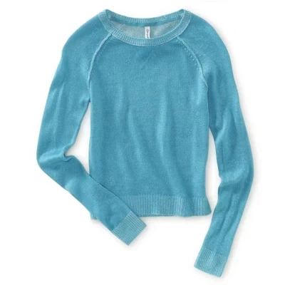 Женский свитер круглой вязки Ls Raglan Crew синего цвета