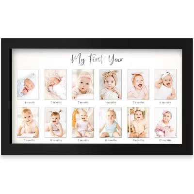 Фоторамка для первого года жизни Nova Baby, Фоторамка для новорожденного на 12 месяцев, Ежемесячный коллаж, посвященный Дню рождения