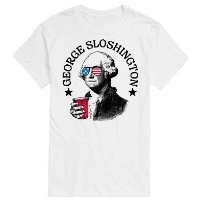 Мужская футболка с коротким рукавом George Sloshington с графическим рисунком, белая