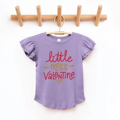 Футболка с развевающимися рукавами для малышей Little Miss Valentine