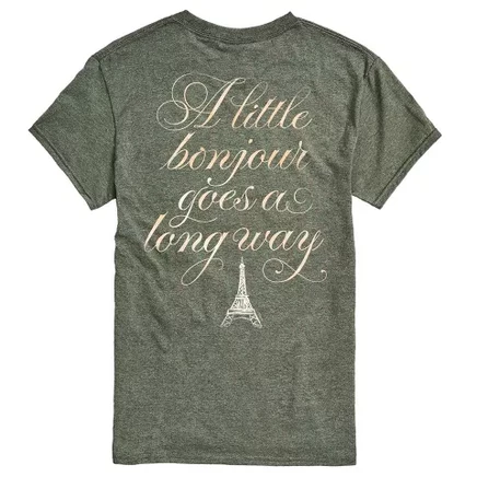 Мужская футболка Emily In Paris A Little Bonjour хаки меланж