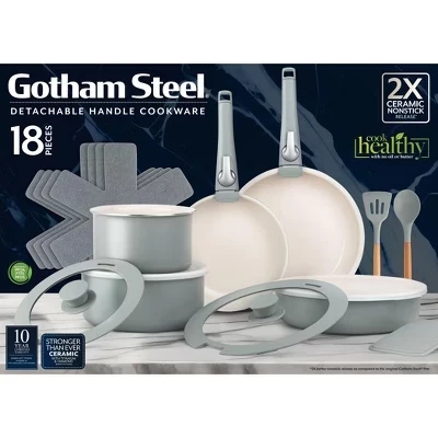 Набор посуды Gotham Steel 18 предметов керамический, шалфейный