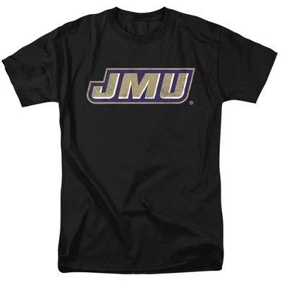 Мужская футболка James Madison University JMU Official Distressed Primary черного цвета