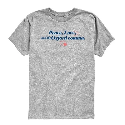 Футболка Athletic heather с коротким рукавом Peace Love и графическим принтом Oxford Comma