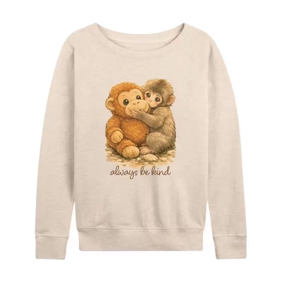 Женская рубашка с рисунком Painterly Punch the Monkey, легкая французская махровая рубашка с широким вырезом и длинными рукавами.