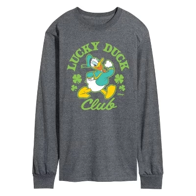 Мужская футболка с длинным рукавом Lucky Duck Club с графическим рисунком heather charcoal