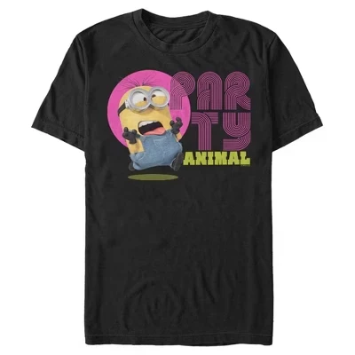 Мужская футболка Minions Dave Party Animal, черная