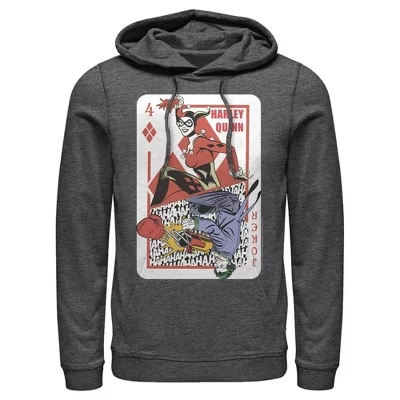 Мужская толстовка с капюшоном Batman Harley Quinn Joker Poker Card Pull Over угольный вереск