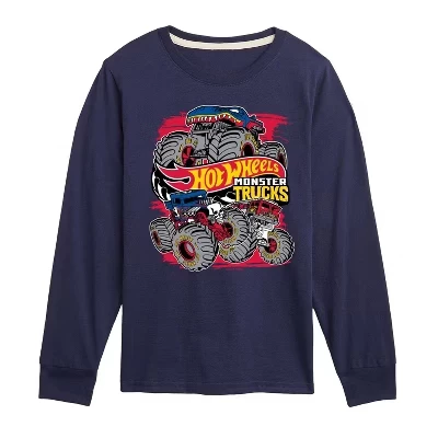 Футболка с рисунком Monster Trucks с длинным рукавом