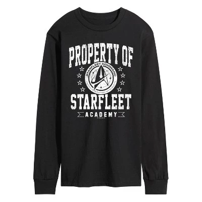Men's -  - Property of Starfleet Long Sleeve Graphic T-Shirt black