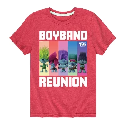 Детская футболка Trolls Boyband Reunion, красная