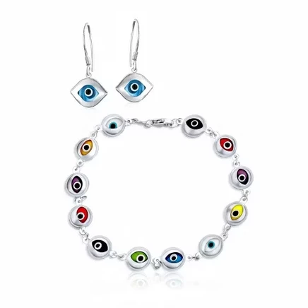 Набор Bling Jewelry: браслет и серьги, серебро 925