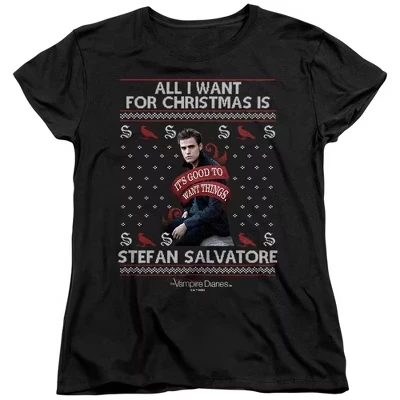 Женская футболка All I Want For Christmas от Stefan Salvatore черного цвета