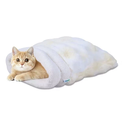 4-в-1 Cat Sack Bed Cave - Самонагревающийся спальный мешок для домашних животных для кошек и маленьких собак.