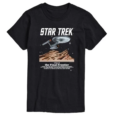 Мужская футболка с коротким рукавом и графическим рисунком Space The Final Frontier, черная