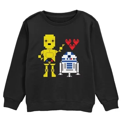 Толстовка Boy's : A New Hope Pixel Droid Love для мальчика, черная
