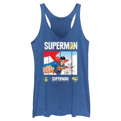 Женская гоночная майка Superman Best Friends Panel Racerback Tank
