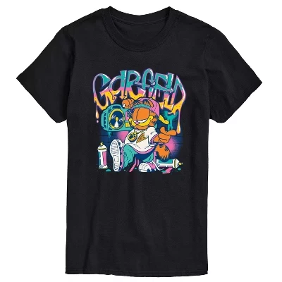 Мужская футболка с коротким рукавом и графическим рисунком Garf Graffiti, черная