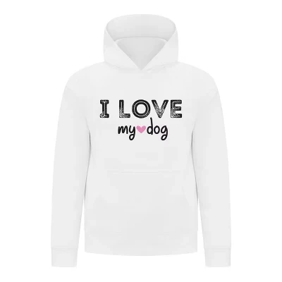 Женская коллекция I Love My Dog, пуловер с капюшоном – Cozy Pet Lover, Графическая толстовка с длинным рукавом белого цвета