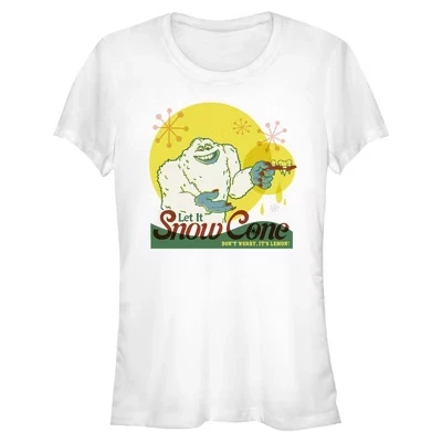 Футболка Juniors Womens Monsters Inc Let It Snow Cone It's Lemon белая